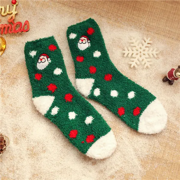 Unisex Christmas Gift Coral Warm Fleece Sleep Socks - Zivinfo.com 