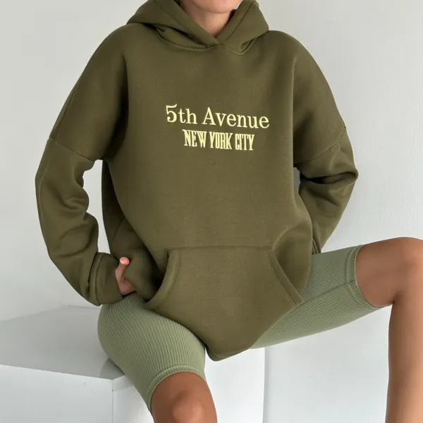 Oversized Embroidered Relaxed Hoodie - Ootdyouth.com 
