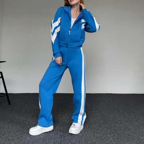 Oversized Unisex Casual Zip-Up Cardigan And Sweatpants Set - Spiretime.com 