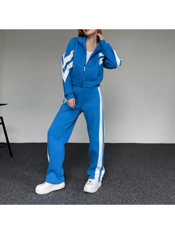 Oversized Unisex Casual Zip-Up Cardigan And Sweatpants Set - Ootdmw.com 