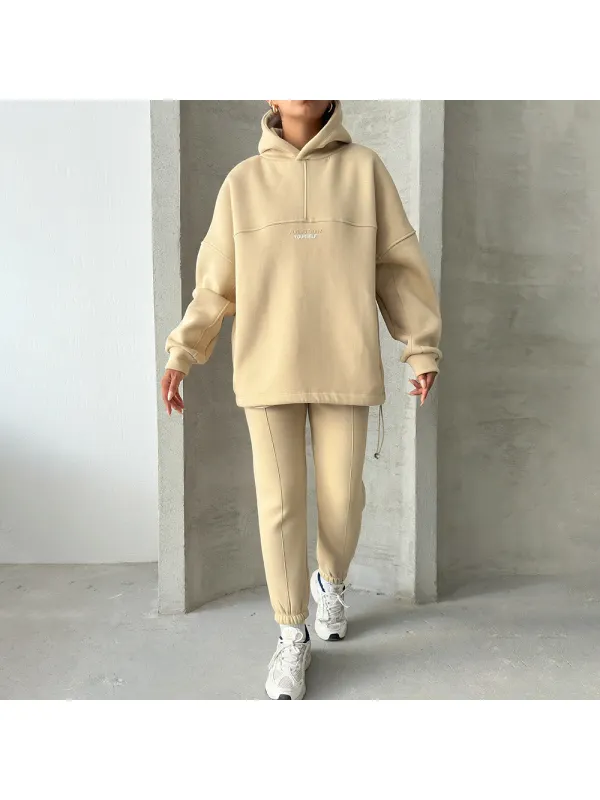 Oversized Unisex Smart Casual Hoodie And Sweatpants Set - Ootdmw.com 