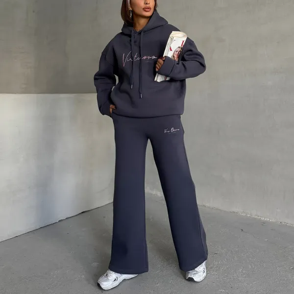 Oversized Unisex Casual Hoodie And Sweatpants Set - Ootdyouth.com 
