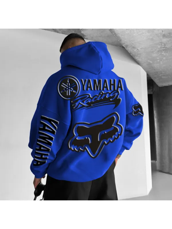Men's Casual Racing Print Oversized Hoodie - Localziv.com 
