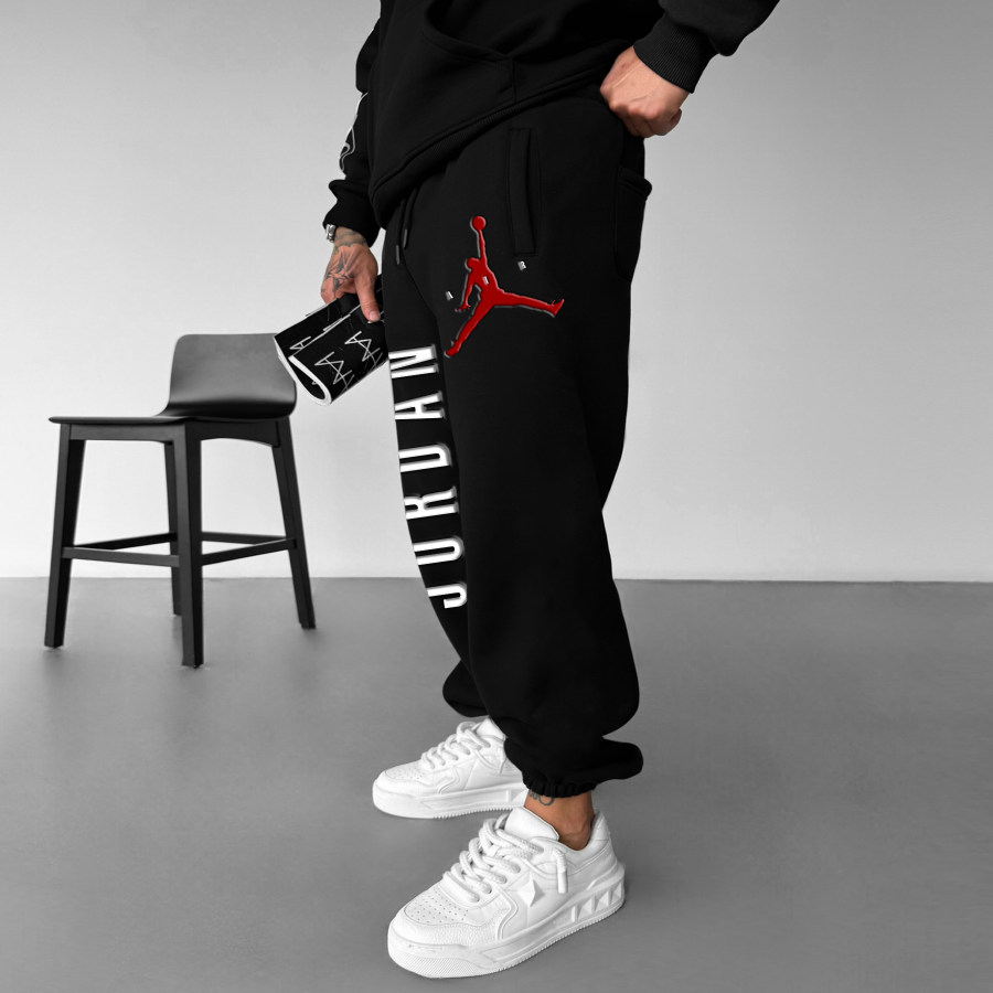 

Unisex Basketball Game Star Sports Fitness Printed Autumn And Winter Sweatpants Casual Pants