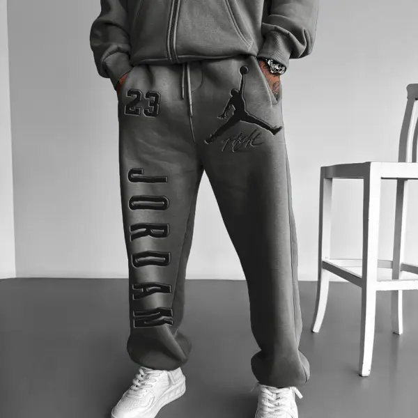 Unisex Basketball Game Star Sports Fitness Printed Autumn And Winter Sweatpants Casual Pants - Spiretime.com 