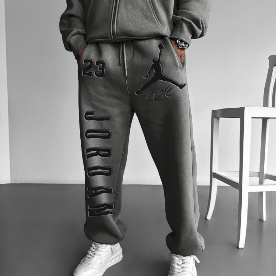 

Unisex Basketball Game Star Sports Fitness Printed Autumn And Winter Sweatpants Casual Pants