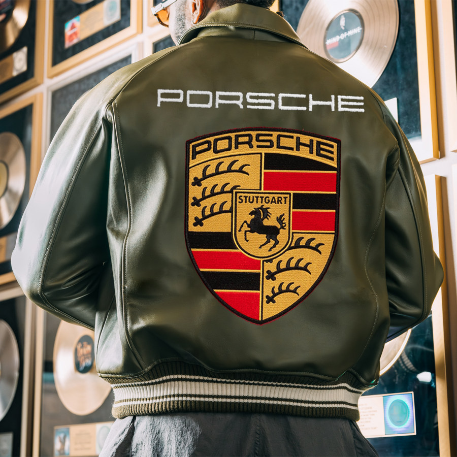 

Men's Vintage Racing Letter Porsche Jacket