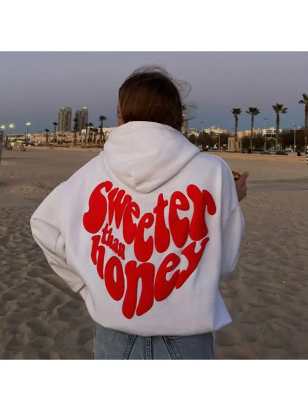 Women's Sweeter Than Money Print Hoodie - Ootdmw.com 