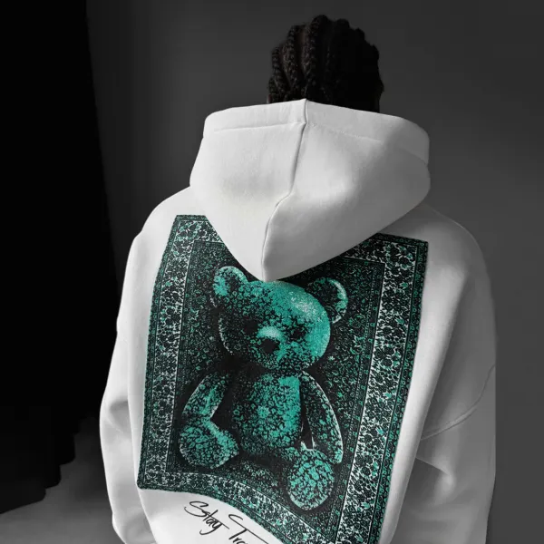 Unisex Bear Printed Relaxed Oversized Hoodie - Ootdyouth.com 
