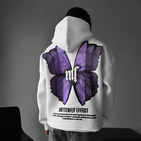 Unisex Butterfly Slouchy Oversized Hoodie - Ootdyouth.com 