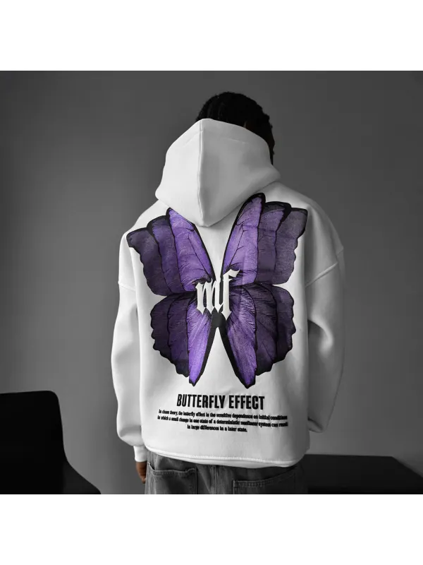 Unisex Butterfly Slouchy Oversized Hoodie - Aptkoi.com 
