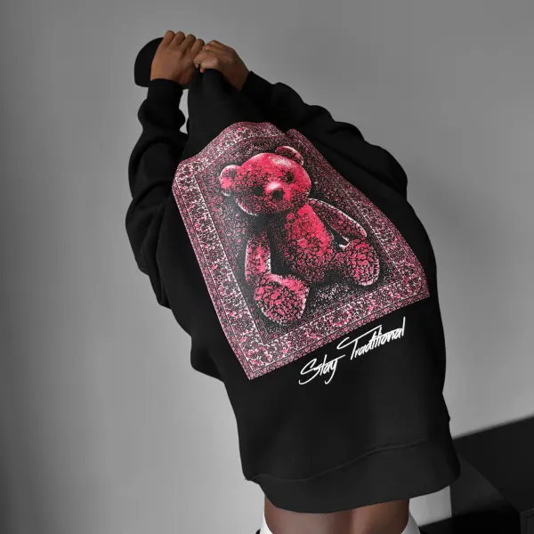 Unisex Bear Relaxed Oversized Hoodie - Ootdyouth.com 