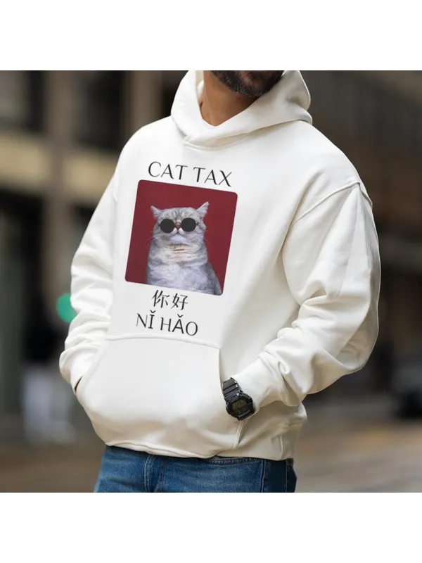 Oversized Unisex Cat Tax Casual Hoodie - Anrider.com 