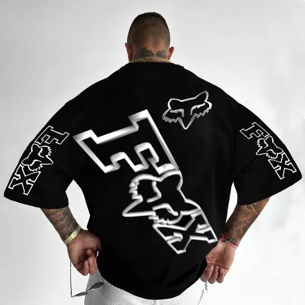 Unisex Oversized Race Car Print T-Shirt - Cotosen.com 