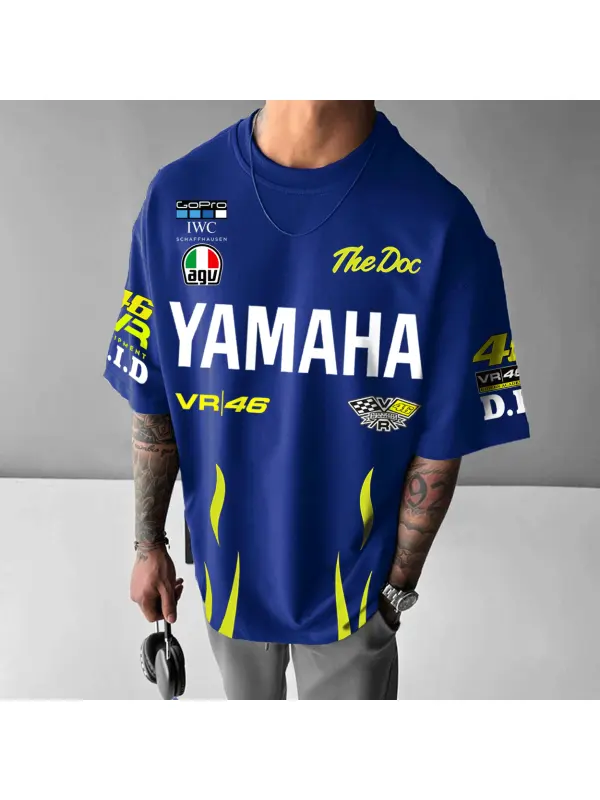 Unisex Oversized Moto Racing Team Printed Casual T-Shirt - Aptkoi.com 
