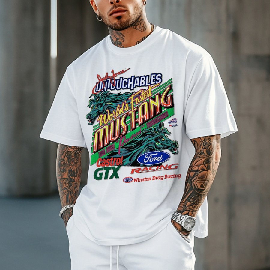 

Men's Vintage 1990s Racing Printed Pattern T-shirt