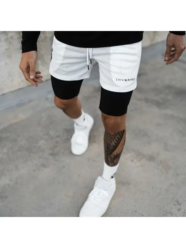Men's Stylish Quick-drying Mesh Multi-coloured Sports Double-layer Shorts - Wearmw.chimpone.com 