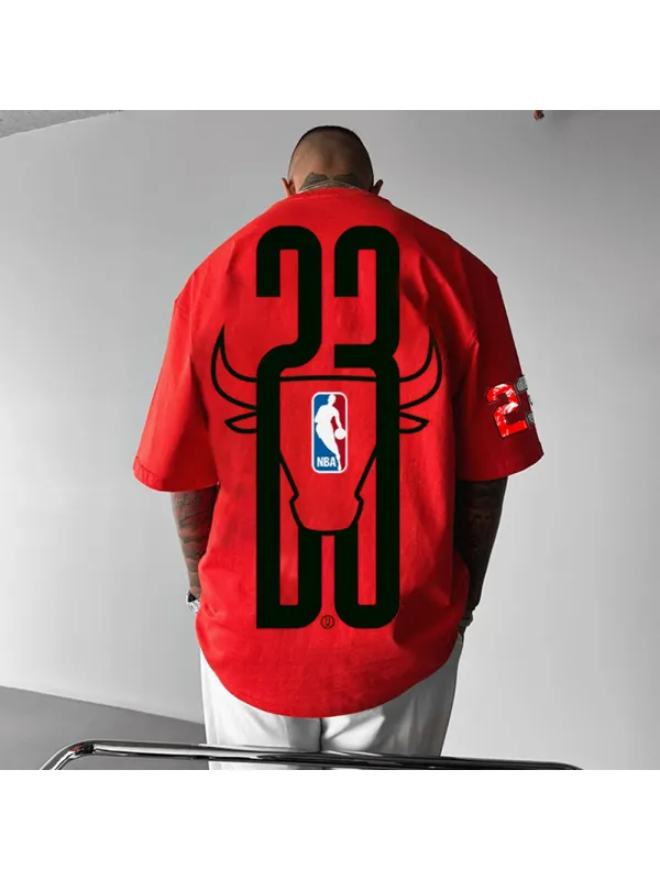 Basketball Print Casual Tee Unisex Oversized - Aptkoi.com 