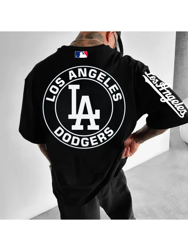 Men's Baseball Print Oversized T-Shirt - Aptkoi.com 