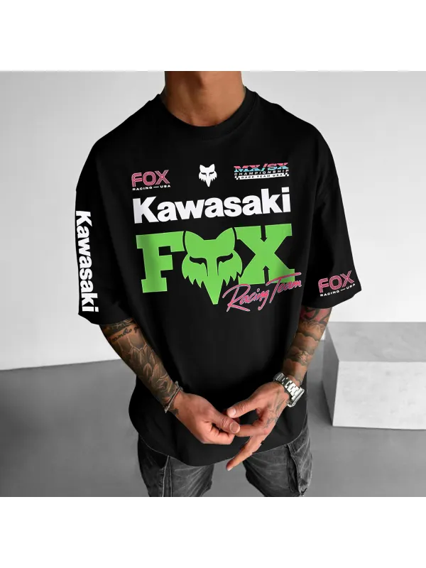 Men's Motorcycle Brand Print T-Shirt - Localziv.com 