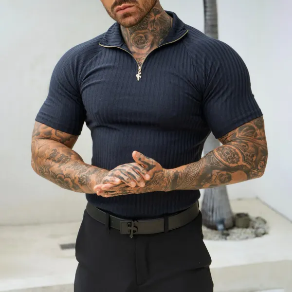 Men's Casual Tight Fitness T-Shirt - Zivinfo.com 