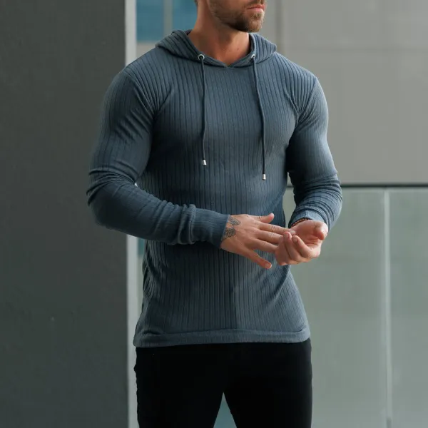 Tight Fit Long Sleeve Hooded T-shirt - Ootdyouth.com 