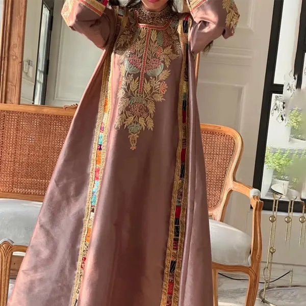 Women's Middle Eastern Gorgeous Satin Jalabiya - Spiretime.com 