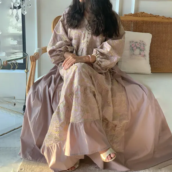 Women's Middle Eastern Simple Casual Jalabiya - Spiretime.com 