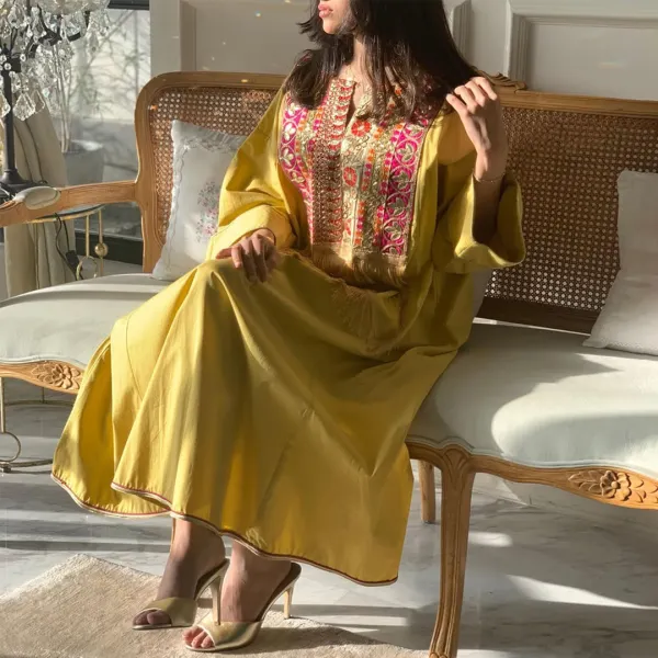 Women's Middle Eastern Simple Casual Jalabiya - Spiretime.com 