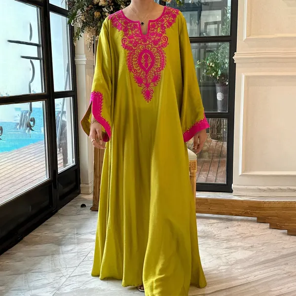 Ladies Middle Eastern Retro Simple Gorgeous Jalabiya - Spiretime.com 
