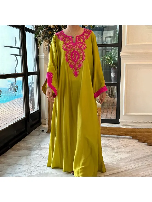 Ladies Middle Eastern Retro Simple Gorgeous Jalabiya - Ootdmw.com 