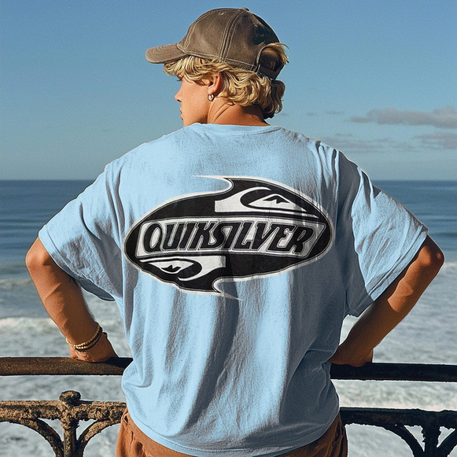 

Unisex Retro Surf Logo Print Quiksilver Surf T-shirt