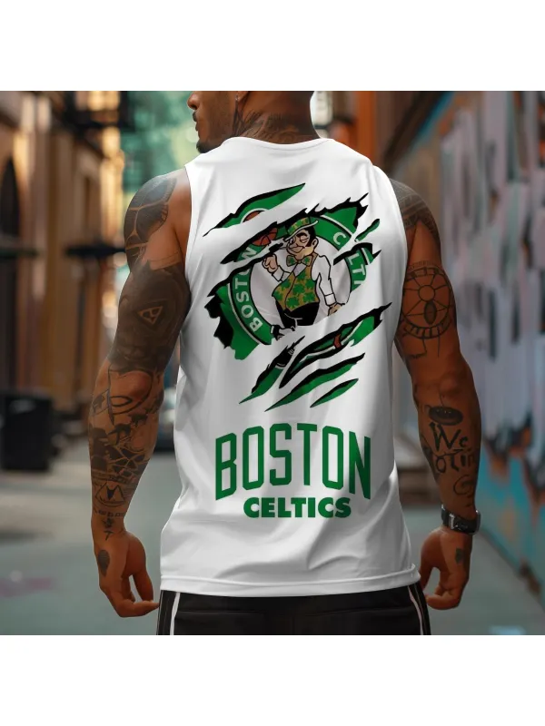 Men's Casual Sports Graphic Print Vest - Aptkoi.com 