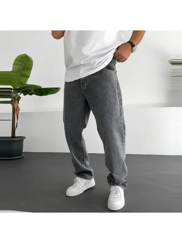 Mens Classic Solid Color Casual Jeans - Ootdmw.com 