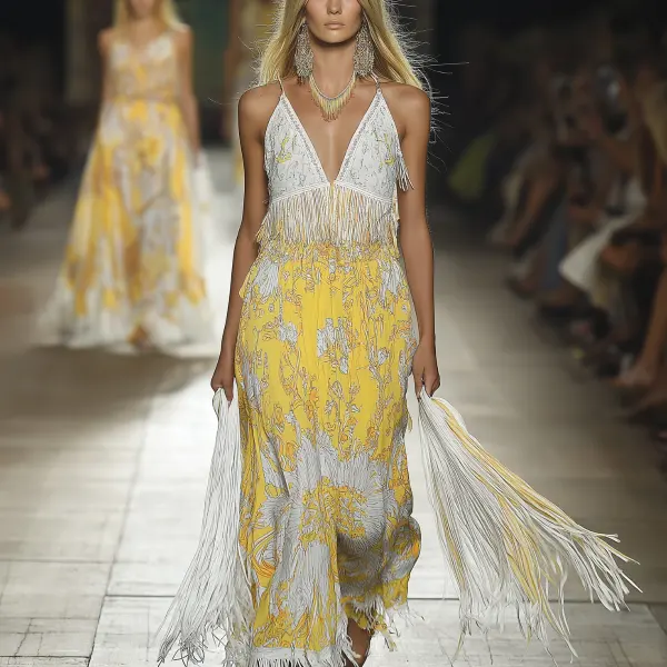 Women Elegant Floral Maxi Dress - Spiretime.com 