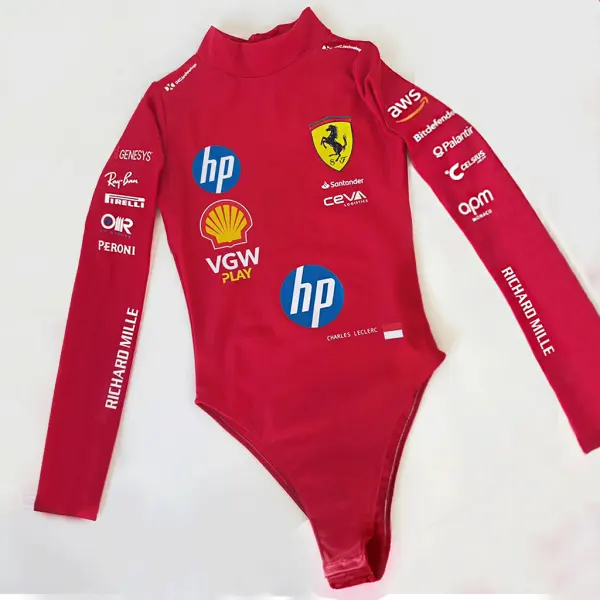 Women's Racing Team Printed Jumpsuit - Ootdyouth.com 
