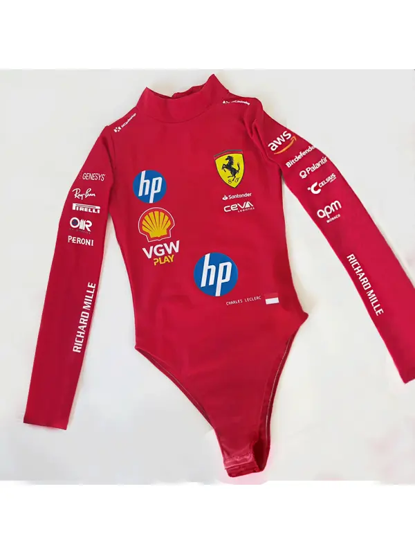 Women's Racing Team Printed Jumpsuit - Aptkoi.com 