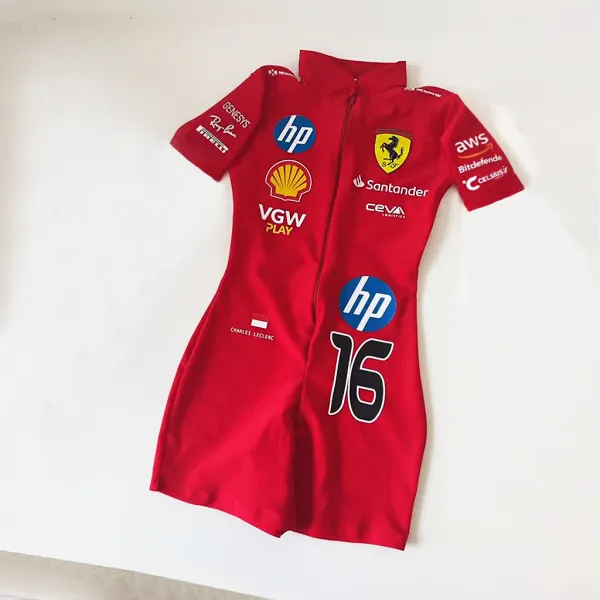 Women's Slim Racing Short-sleeved Jumpsuit - Spiretime.com 