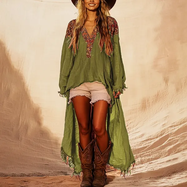 Women's Bohemian Ethnic Dress - Spiretime.com 