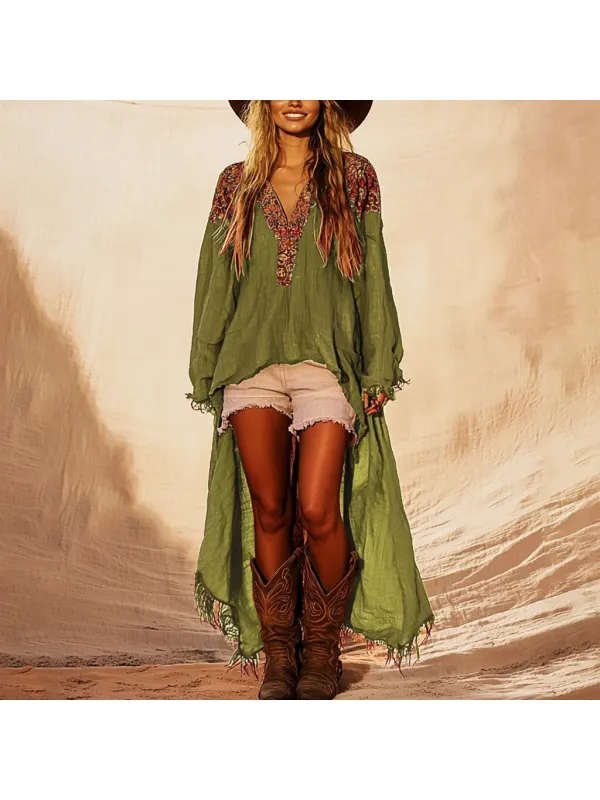 Women's Bohemian Ethnic Dress - Anrider.com 
