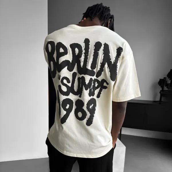 Oversized Casual Lettering T-shirt - Spiretime.com 