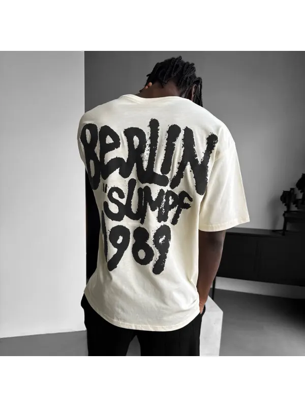Oversized Casual Lettering T-shirt - Anrider.com 