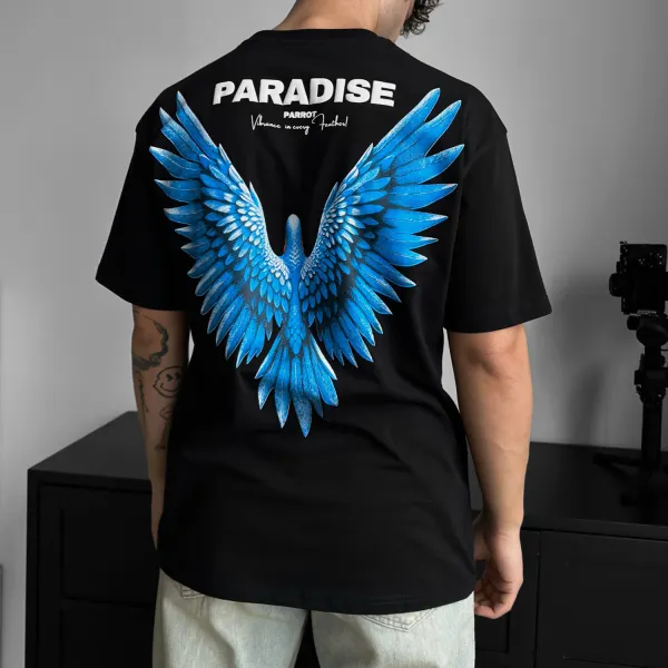 Fashionable Peace Dove Lettering Design Casual T-shirt - Spiretime.com 