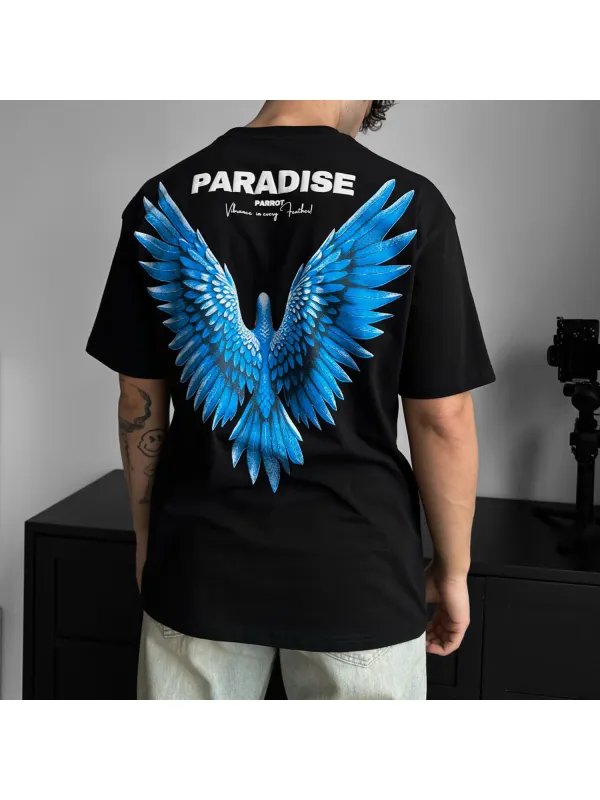 Fashionable Peace Dove Lettering Design Casual T-shirt - Anrider.com 
