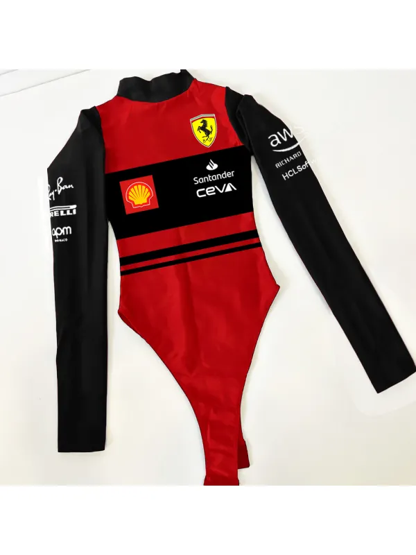 Women's Racing Hottie One-Piece Long Sleeve Top - Shopyiyistories.com 
