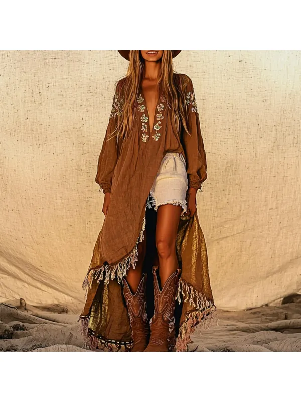 Womens Bohemian Ethnic Holiday Casual Dress - Anrider.com 