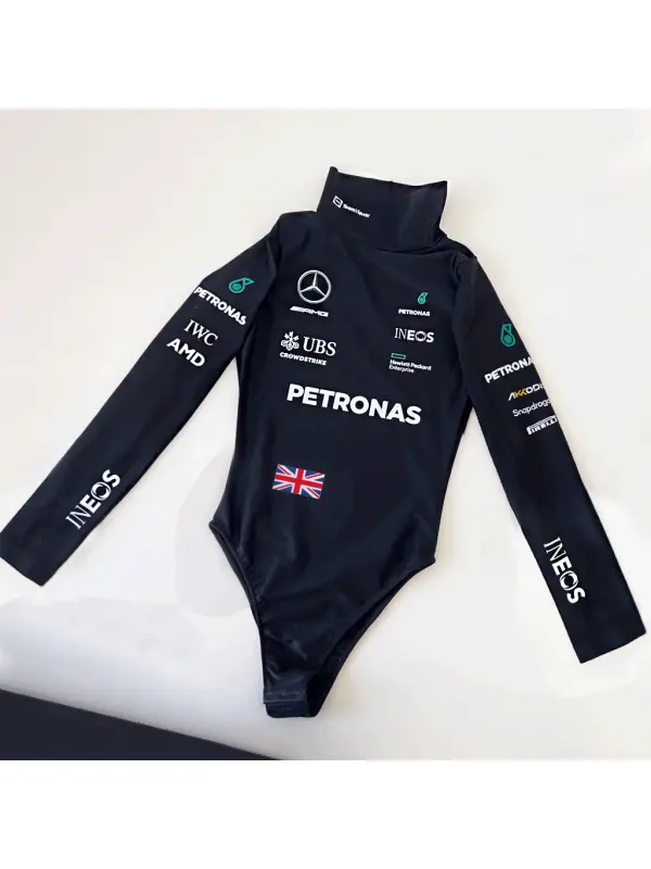 Women's Racing Team Print Jumpsuit - Aptkoi.com 
