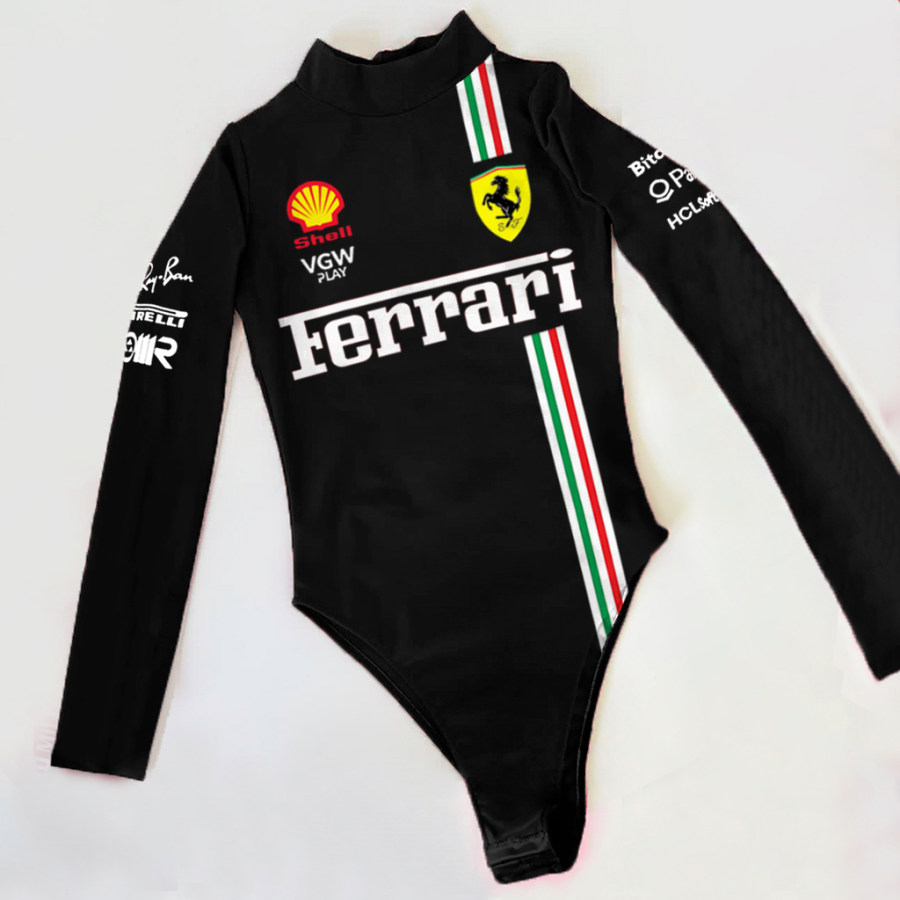 

Women's Ferrari Racing Hottie Slim Fit Long Sleeve One-Piece Top