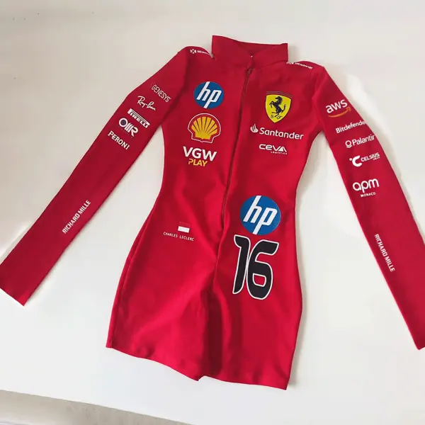 Women's Racing NO.16 Printed Jumpsuit - Ootdyouth.com 