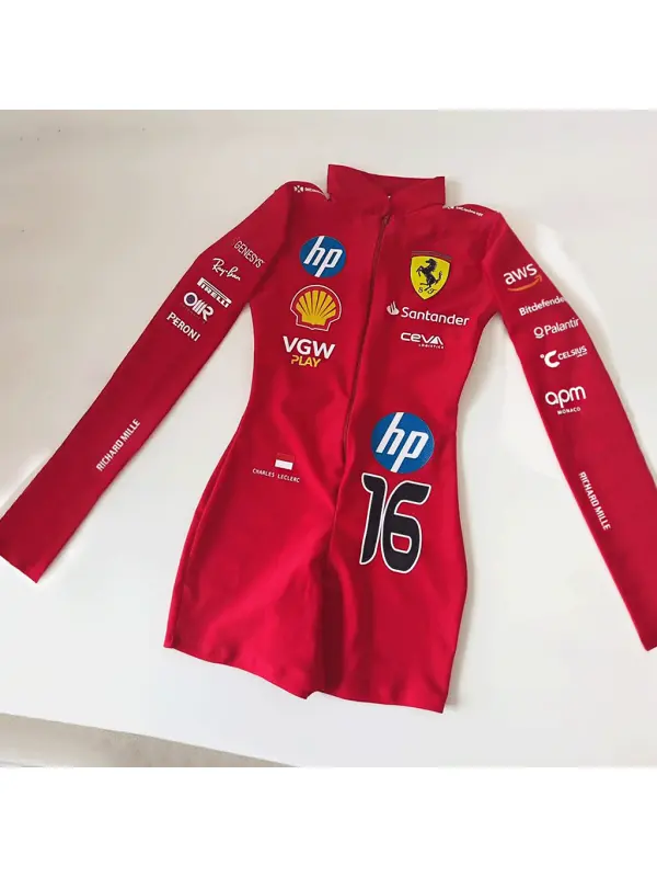 Women's Racing NO.16 Printed Jumpsuit - Shopyiyistories.com 